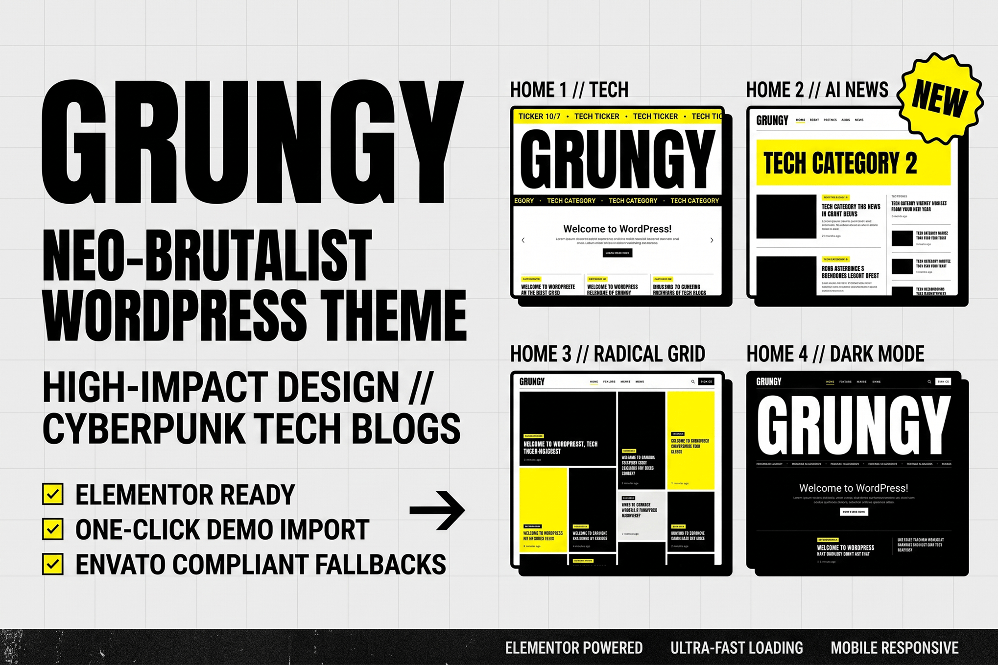 Grungy - Neo-Brutalist Blog WordPress Theme 1.0.0