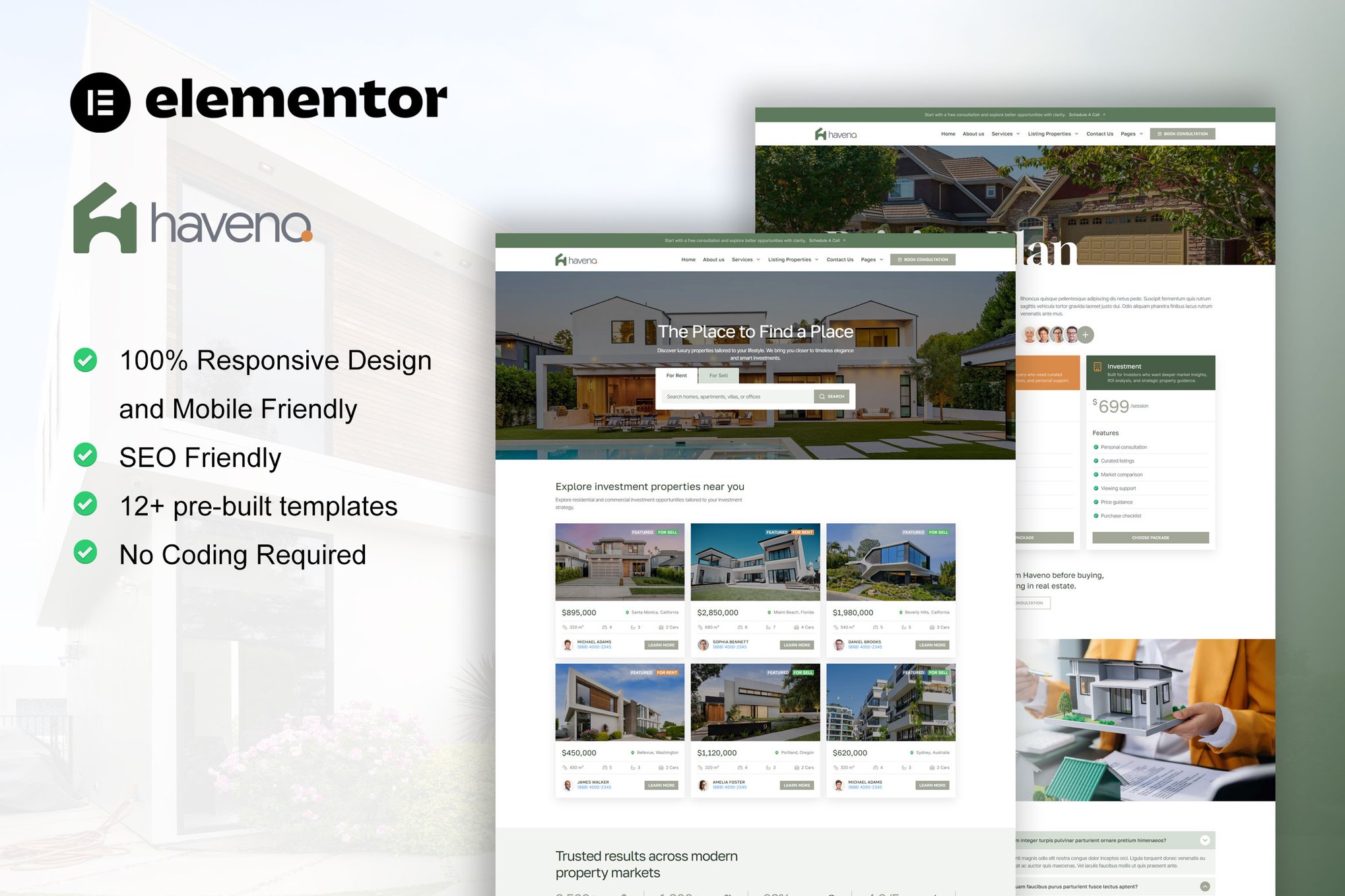 Haveno - Real Estate & Property Elementor Template Kit
