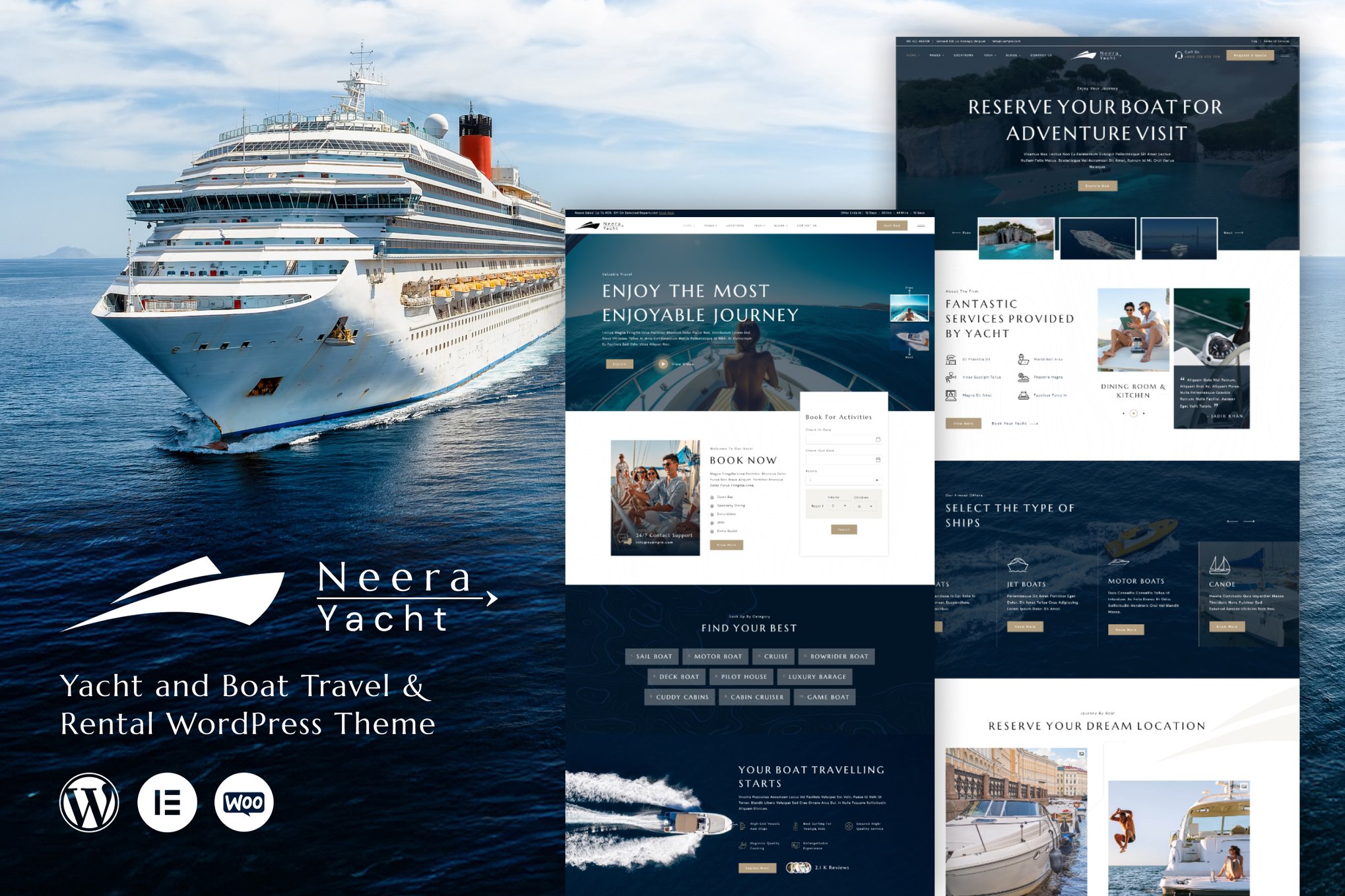 Neera - Boat Travel & Rental WordPress Theme 1.0.9