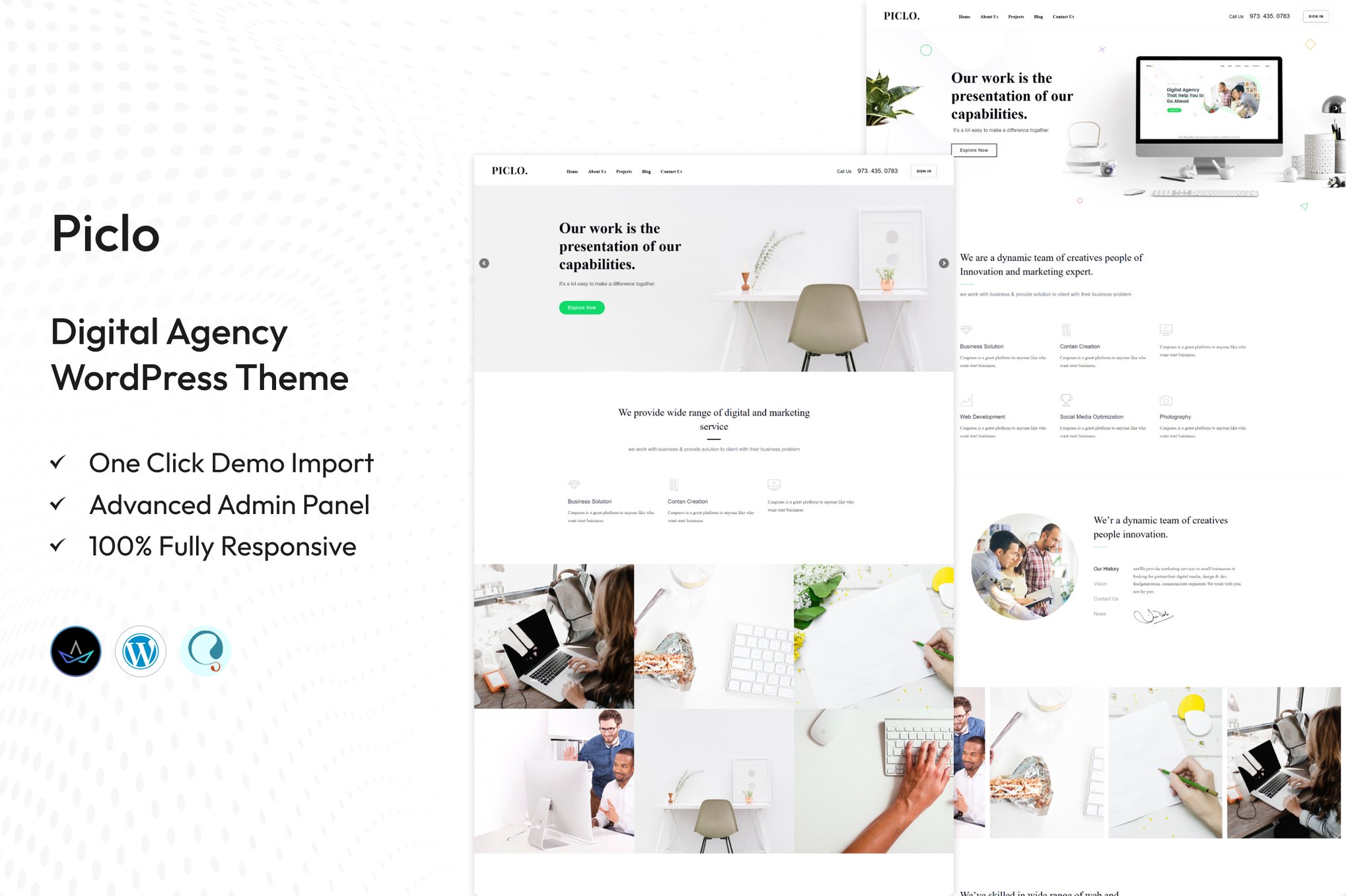 Piclo - Digital Agency WordPress Theme 1.9