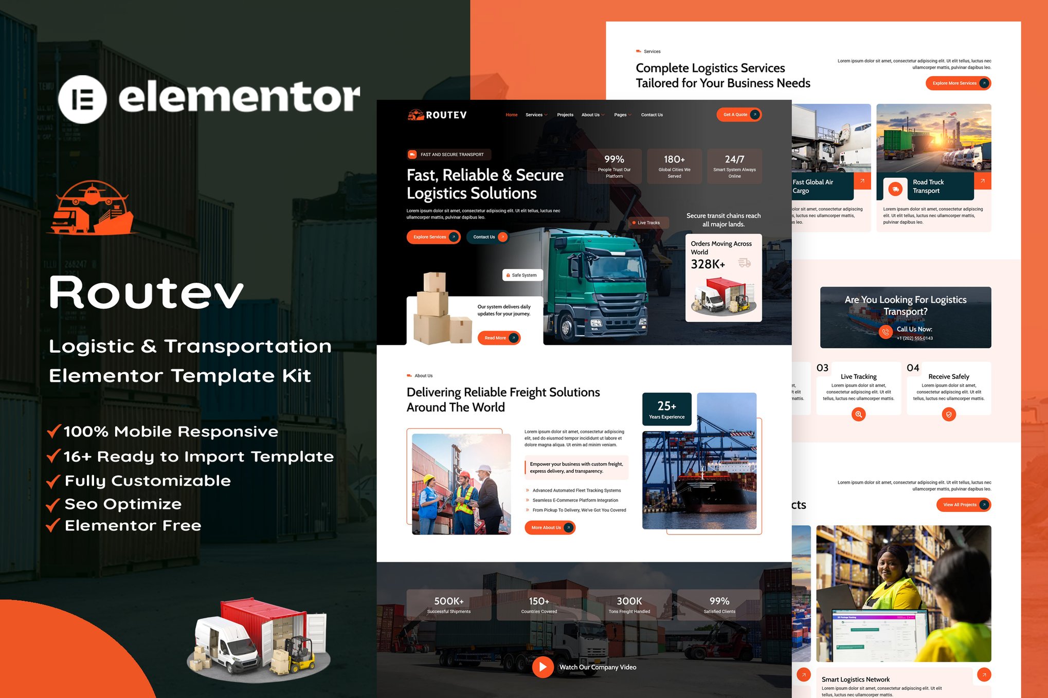 Routev - Logistics & Transportation Elementor Template Kit
