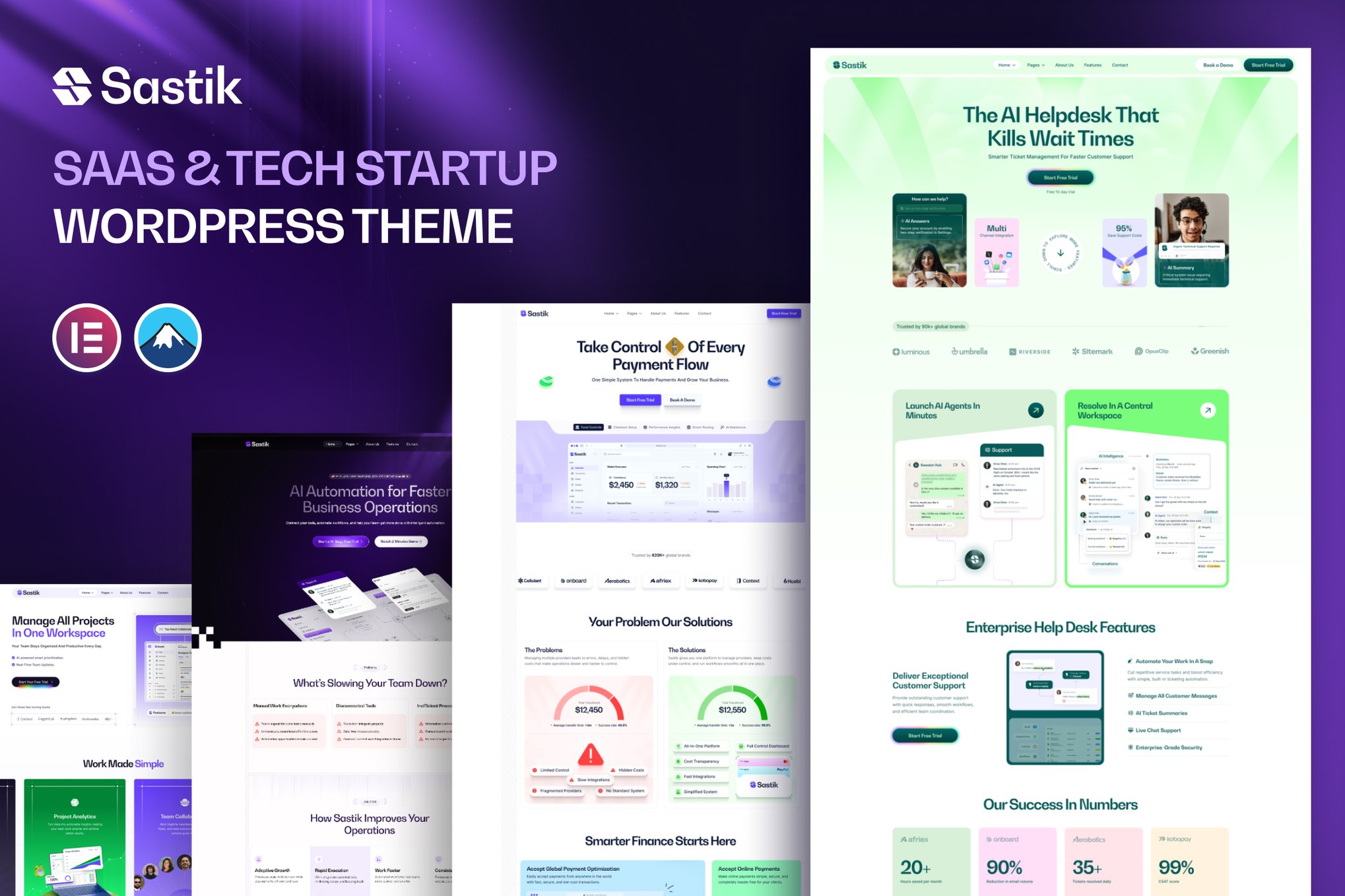 Sastik - SaaS & Tech Startup WordPress Theme 1.0.0