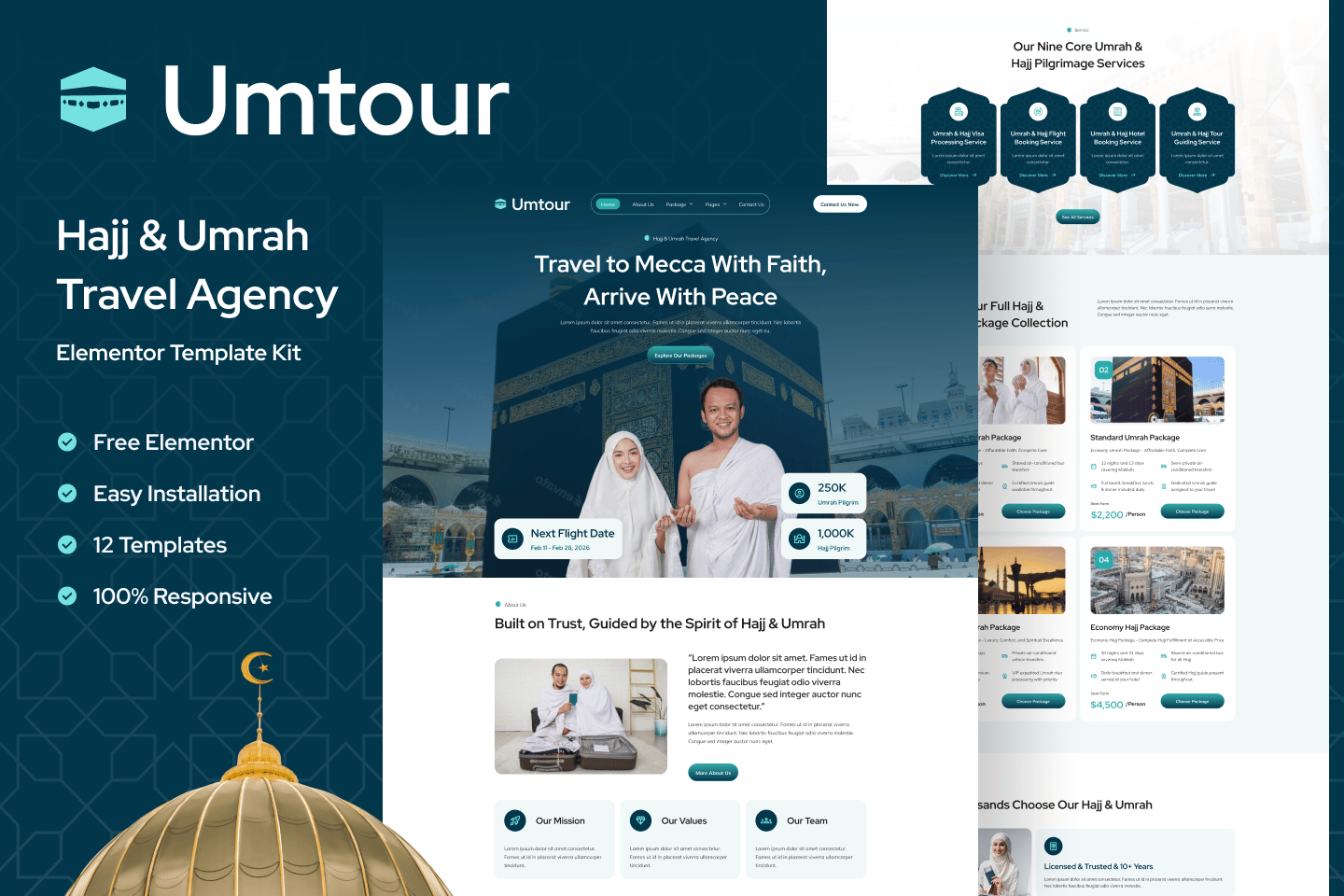 Umtour - Hajj & Umrah Travel Agency Elementor Template Kit