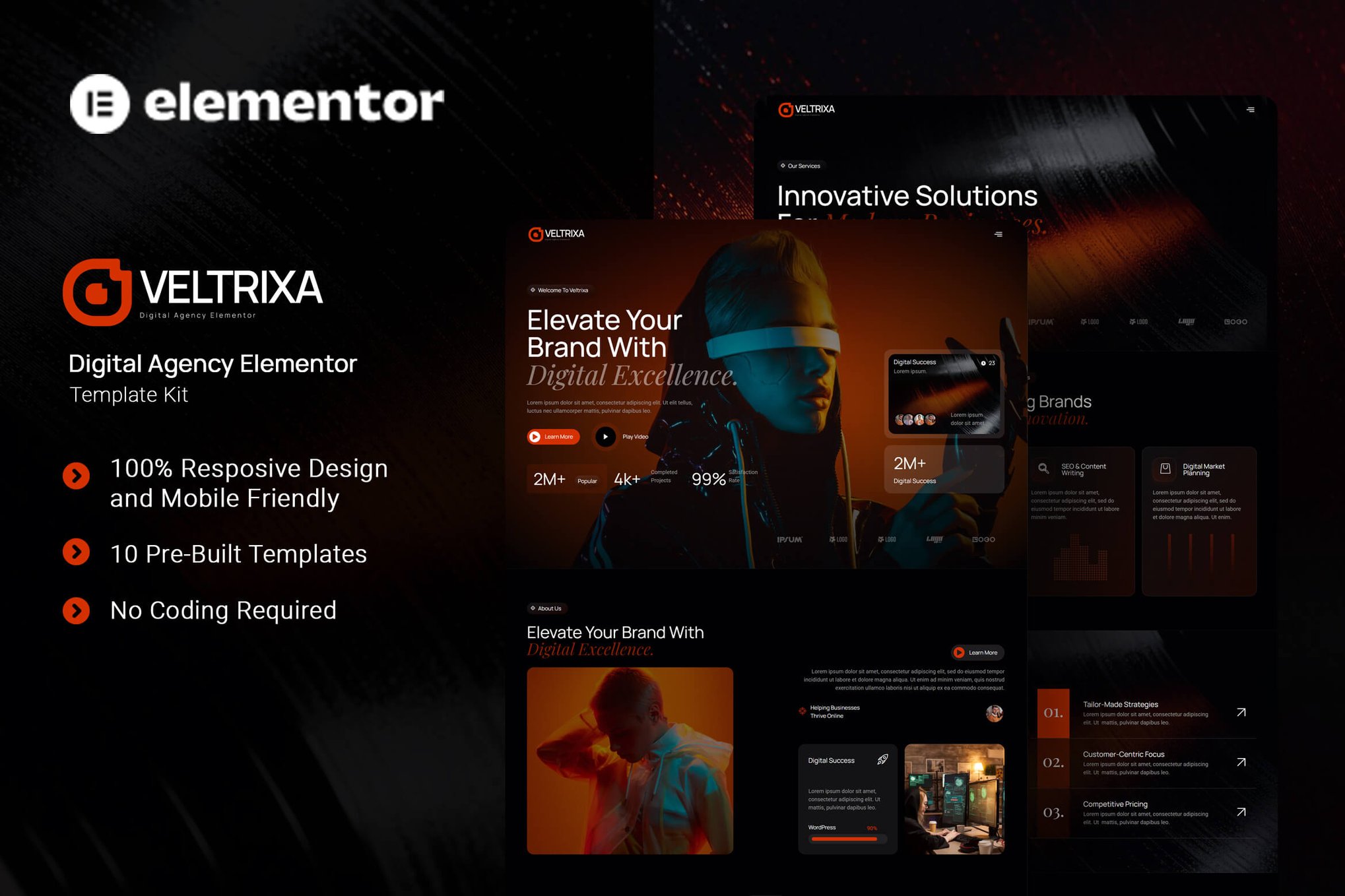 Veltrixa - Digital Agency Elementor Template Kit