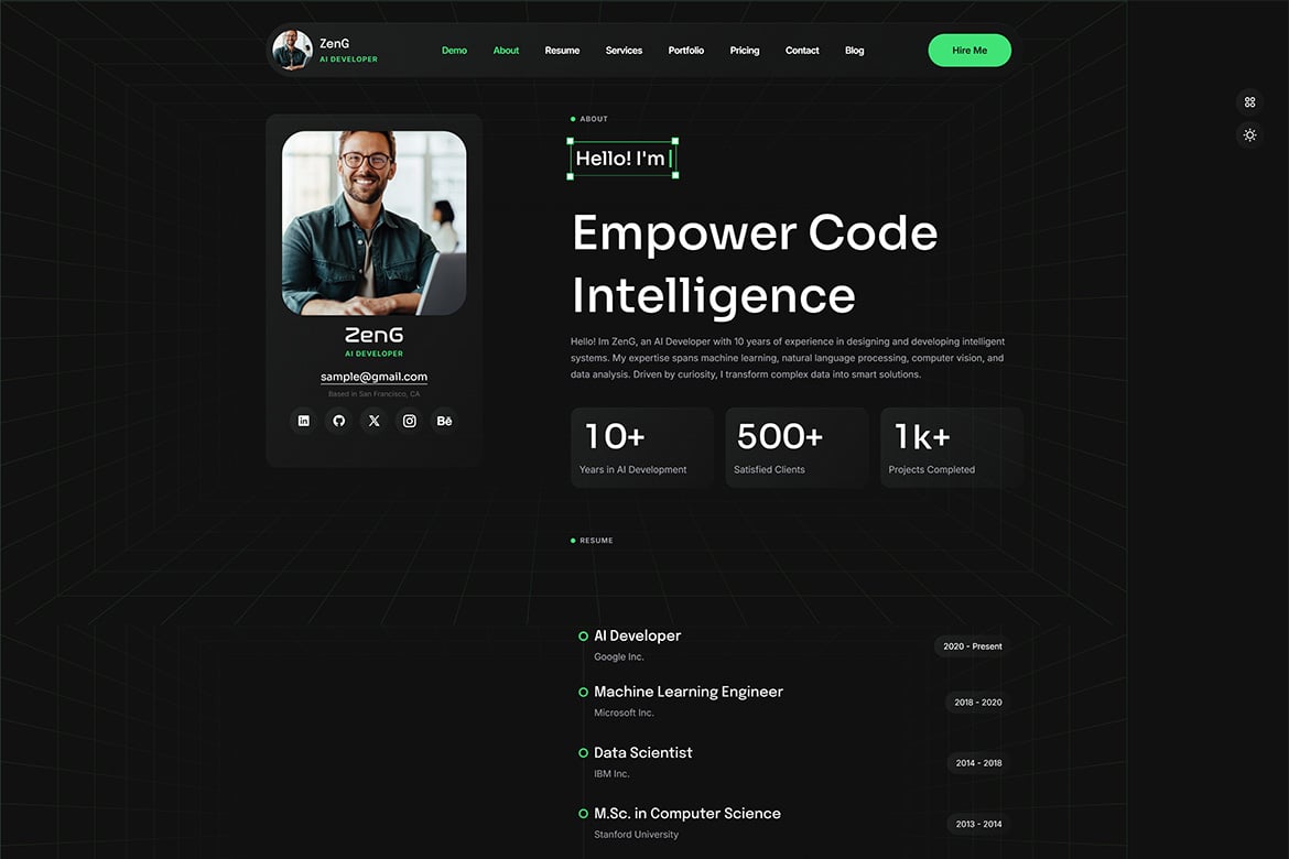 ZenG - Personal Portfolio WordPress Theme 1.0.0